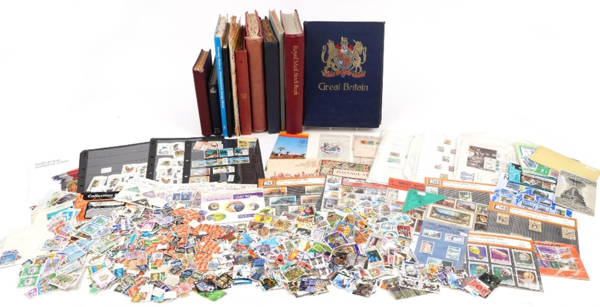 Collection of British and world stamps arranged in albums and files : For further information on