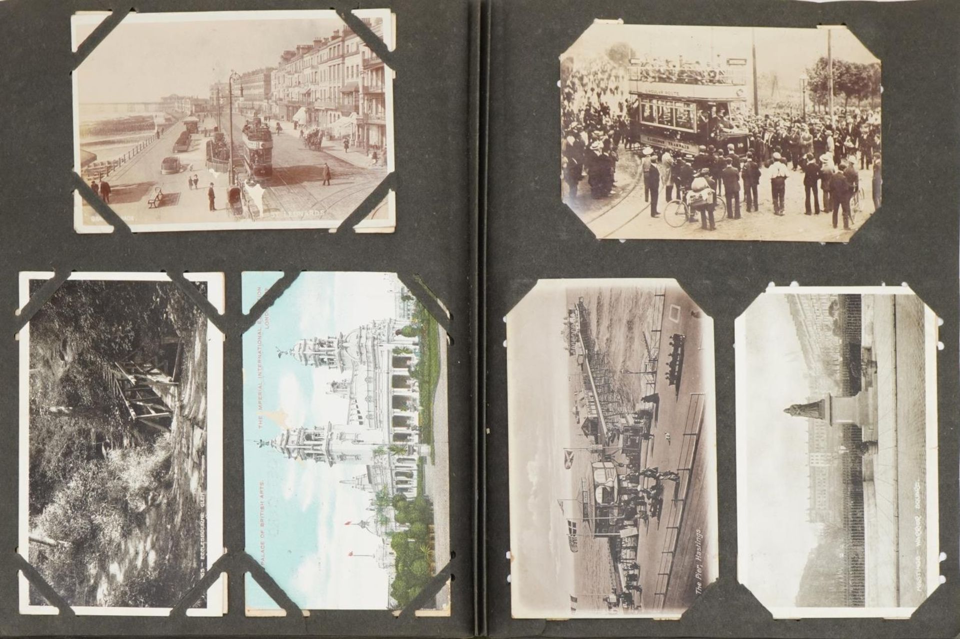 Collection of topographical postcards arranged in two albums, some real photographic, including - Image 2 of 10