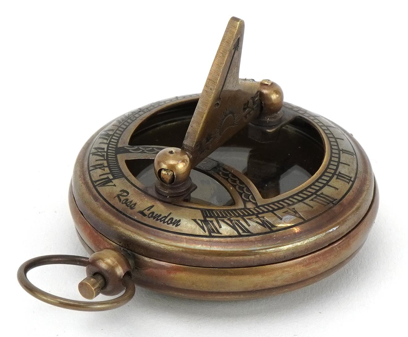 Four compasses including one with case and a maritime interest example, the largest 7.5cm in - Image 4 of 9