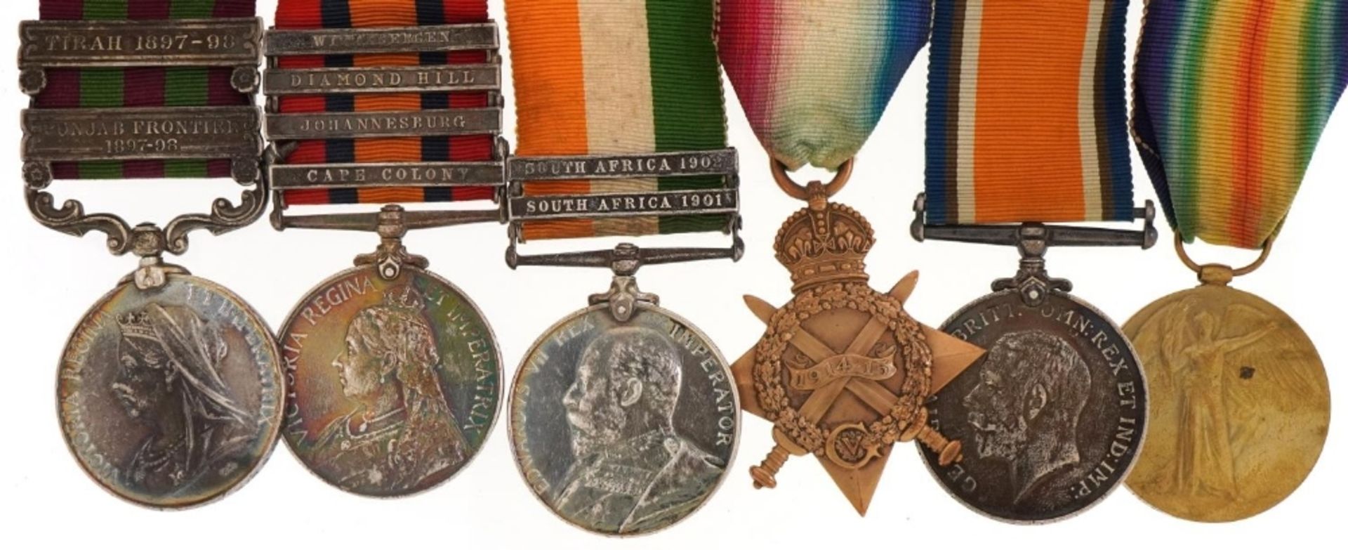 Victorian and later British military six medal group comprising India 1895 medal awarded to