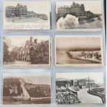 Large collection of aviation and topographical postcards arranged in an album including aeroplanes