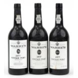 Three bottles of Ware's 1977 vintage port bottled in 1979 : For further information on this lot