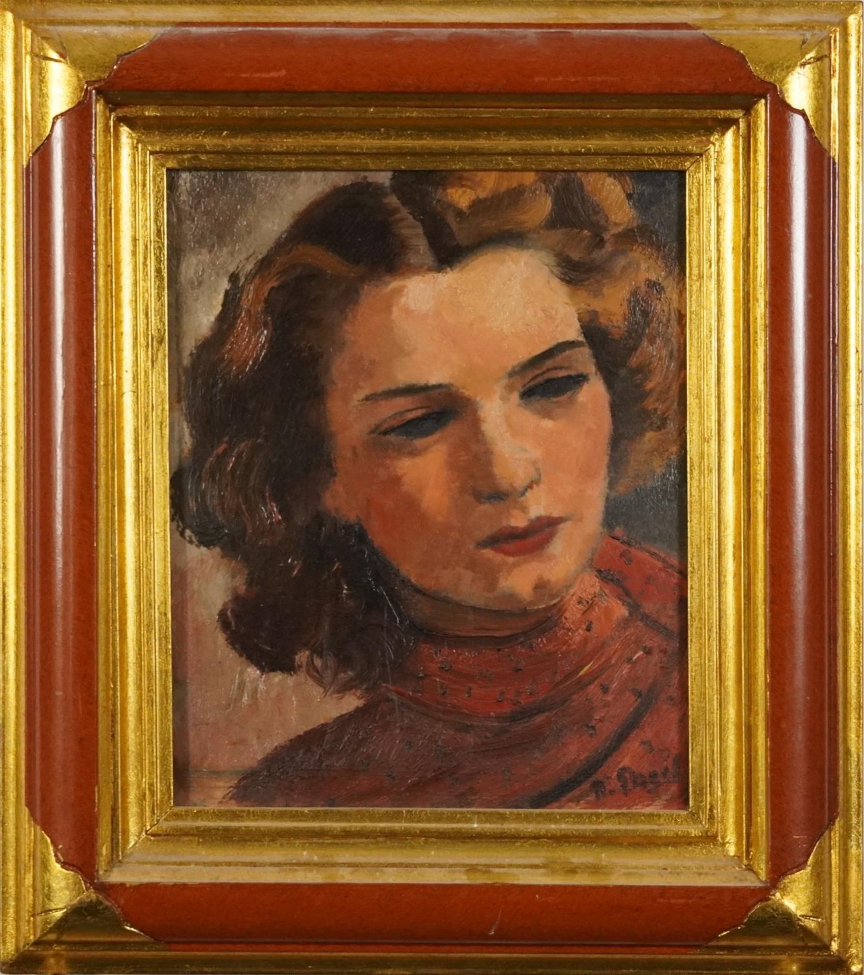 Frantisek Zdenek Eberl - Head and shoulders portrait of a female, Austro-Hungarian Impressionist oil - Image 2 of 5
