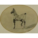 E Haywood - Horse studies, pair of early 20th century oval charcoals, one dated 1915, mounted,