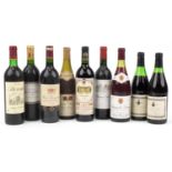 Nine bottles of red wine including two bottles of 1990 Corvinus Pinot Noir and 1998 Haut Jeanguillon