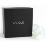 Lalique, French frosted opalescent Nu Sage nude female paperweight with box, etched Lalique