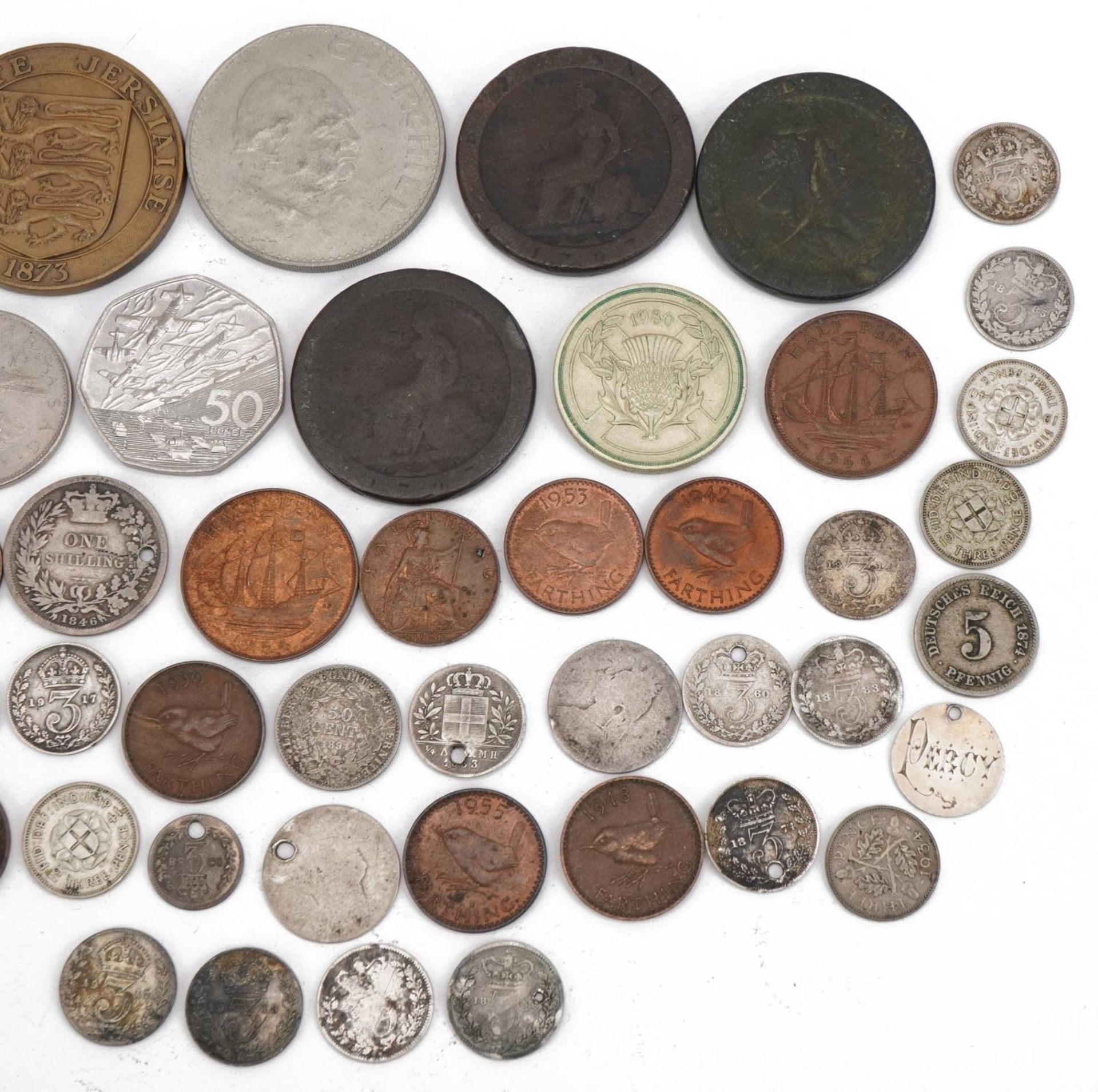 18th century and later British and world coinage, some silver, including threepenny bits and pennies - Image 3 of 8