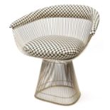 Warren Platner for Knoll, vintage Knoll Platner side chair with geometric upholstered back and seat,