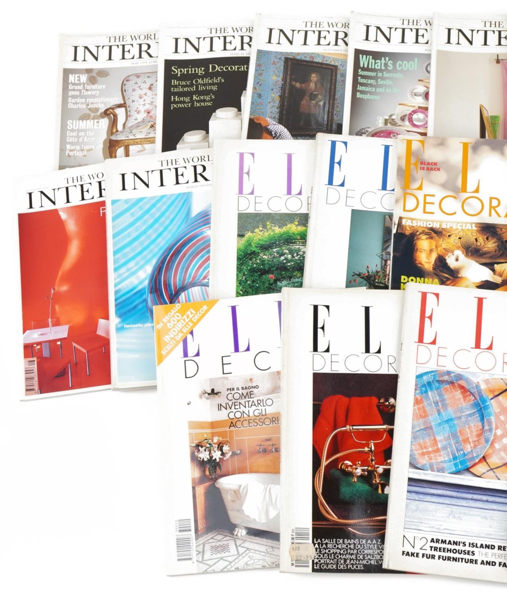 Vintage interior design magazines including The World of Interiors and Elle Deco : For further - Image 2 of 3