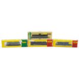 Four Minitrix N gauge model railway locomotives with cases and boxes numbers 206, 207, 2940 and