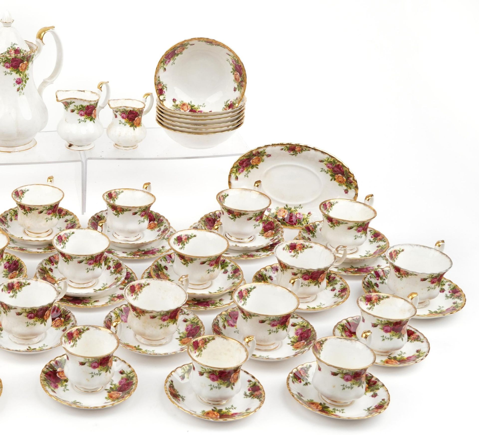 Royal Albert Old Country Roses dinner and teaware including coffee pot, trios, dinner plates and - Image 3 of 4