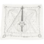 Hermes silk violin scarf, 88cm x 84cm : For further information on this lot please visit