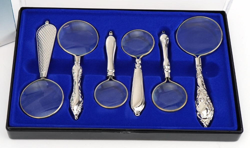 As new six piece magnifying glass set with case and box : For further information on this lot please - Image 2 of 2