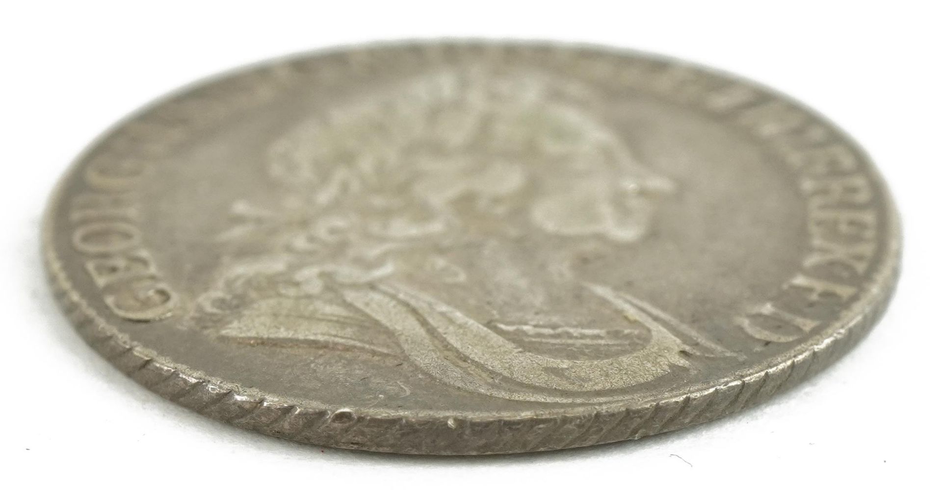 George I 1723 silver shilling, second bust : For further information on this lot please visit - Image 3 of 3