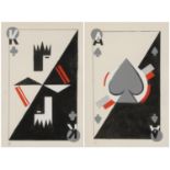 Ei Lissitzky (Lazar Lissitsky) - Playing Cards, Russian Supremacist mixed media, details and