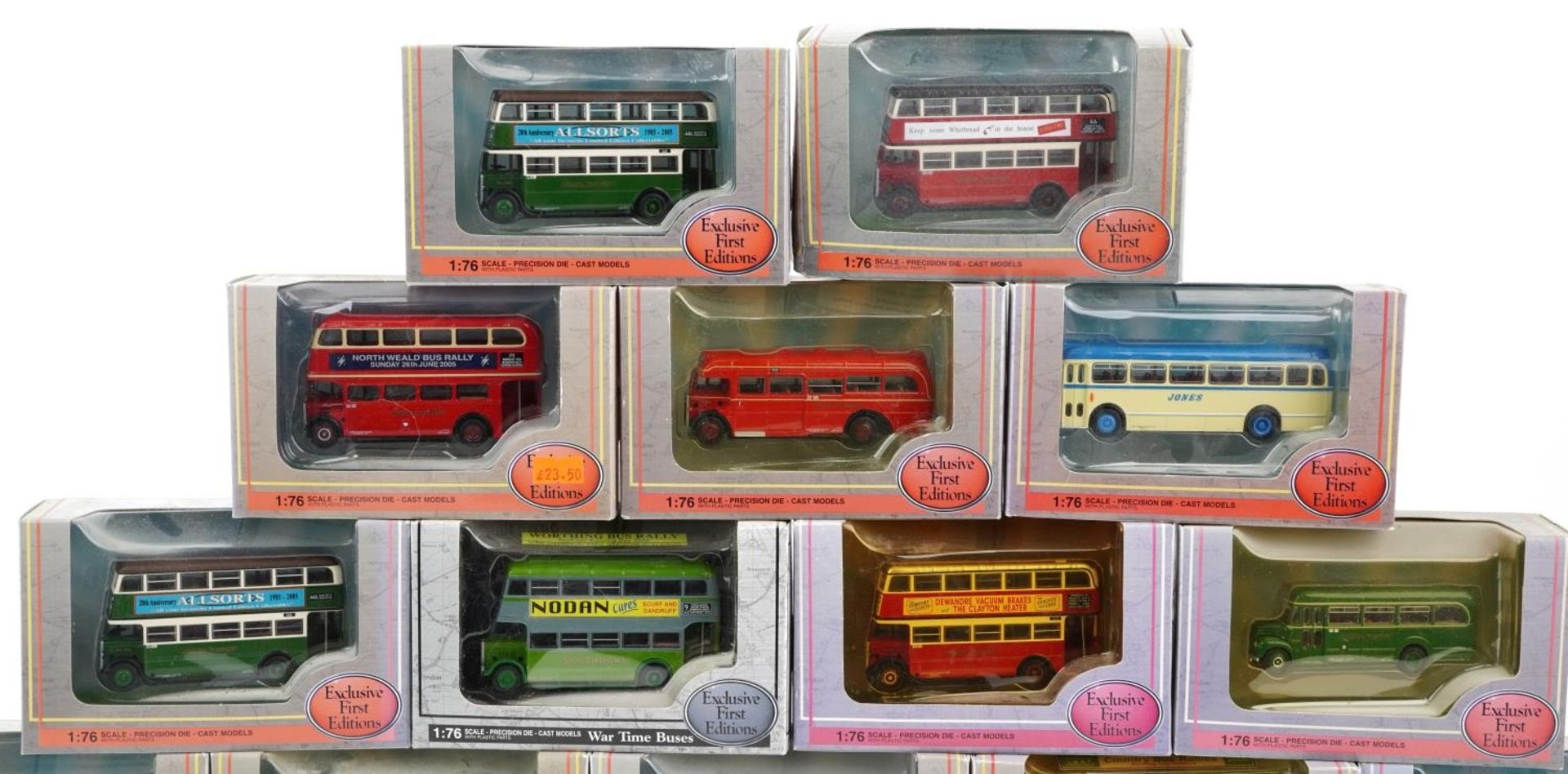 Twenty Exclusive First Editions 1:76 scale diecast model buses with boxes : For further - Image 2 of 4