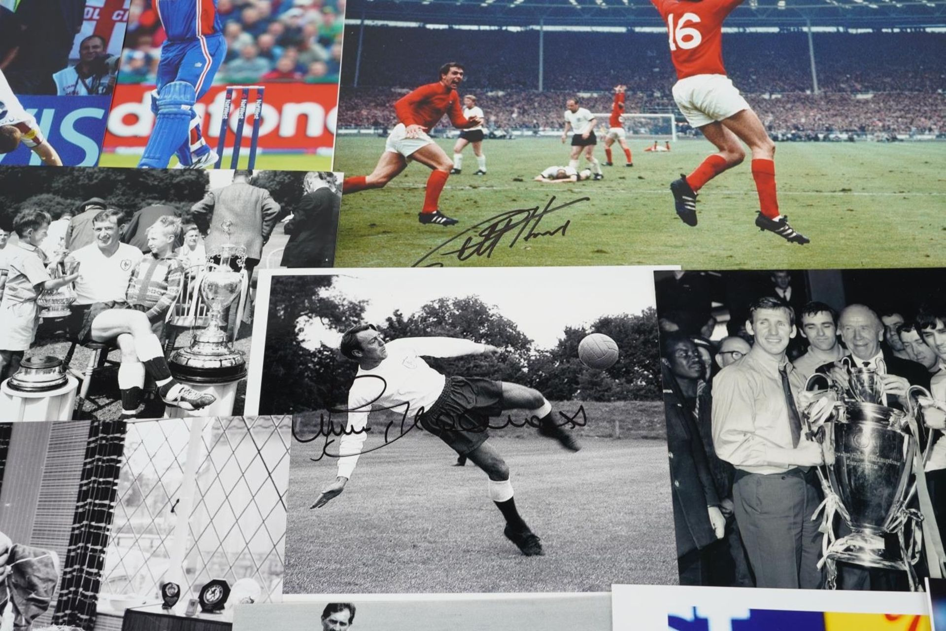 Collection of football interest photographs including two examples signed by Jimmy Greaves and Geoff - Image 4 of 4
