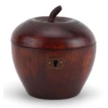 George III style treen tea caddy in the form of an apple, 12cm high : For further information on