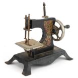 Early 20th century tinplate Little Betty child's sewing machine, 20cm in length : For further