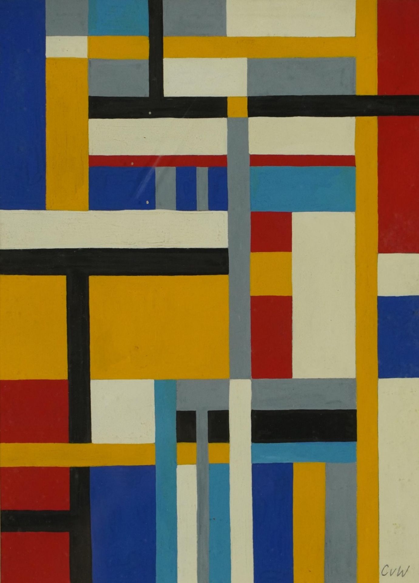 After Charmion Von Wiegand - Abstract composition, geometric shapes, American school gouache and