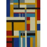 After Charmion Von Wiegand - Abstract composition, geometric shapes, American school gouache and