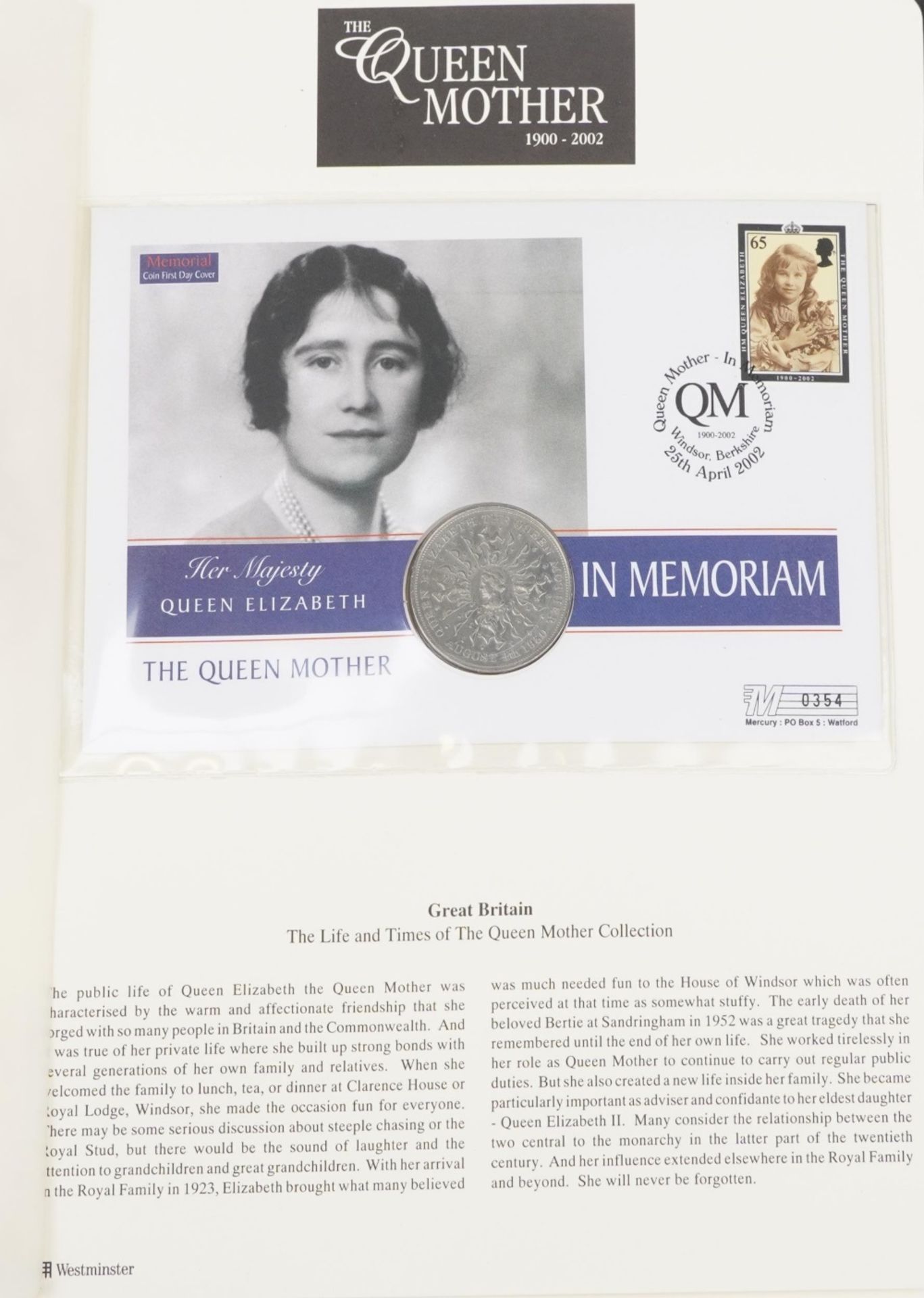 Commemorative coin covers arranged in two albums including The Life and Times of The Queen Mother - Bild 7 aus 11
