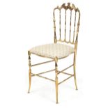 Italian Chiavari design brass side chair, 90cm high : For further information on this lot please