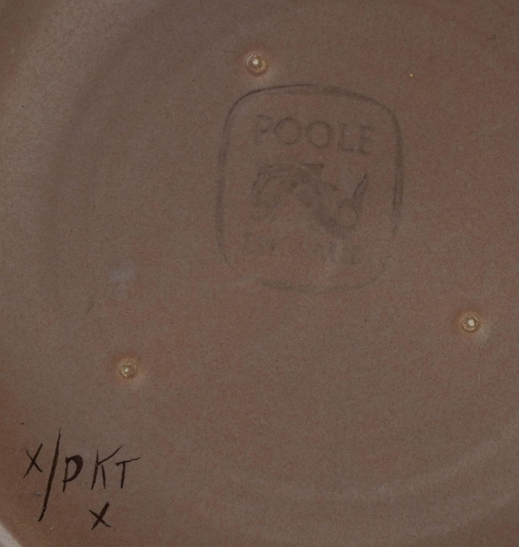 Alfred Read and Gwen Haskins for Poole, 1950s Freeform pottery shallow centre bowl, 33cm in diameter - Image 3 of 3