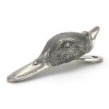 Novelty pewter metal duck head design letter clip, 13cm in length : For further information on