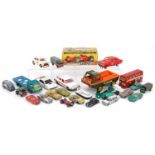 Collection of vintage vehicles, predominantly diecast, including Corgi, Matchbox Superkings,