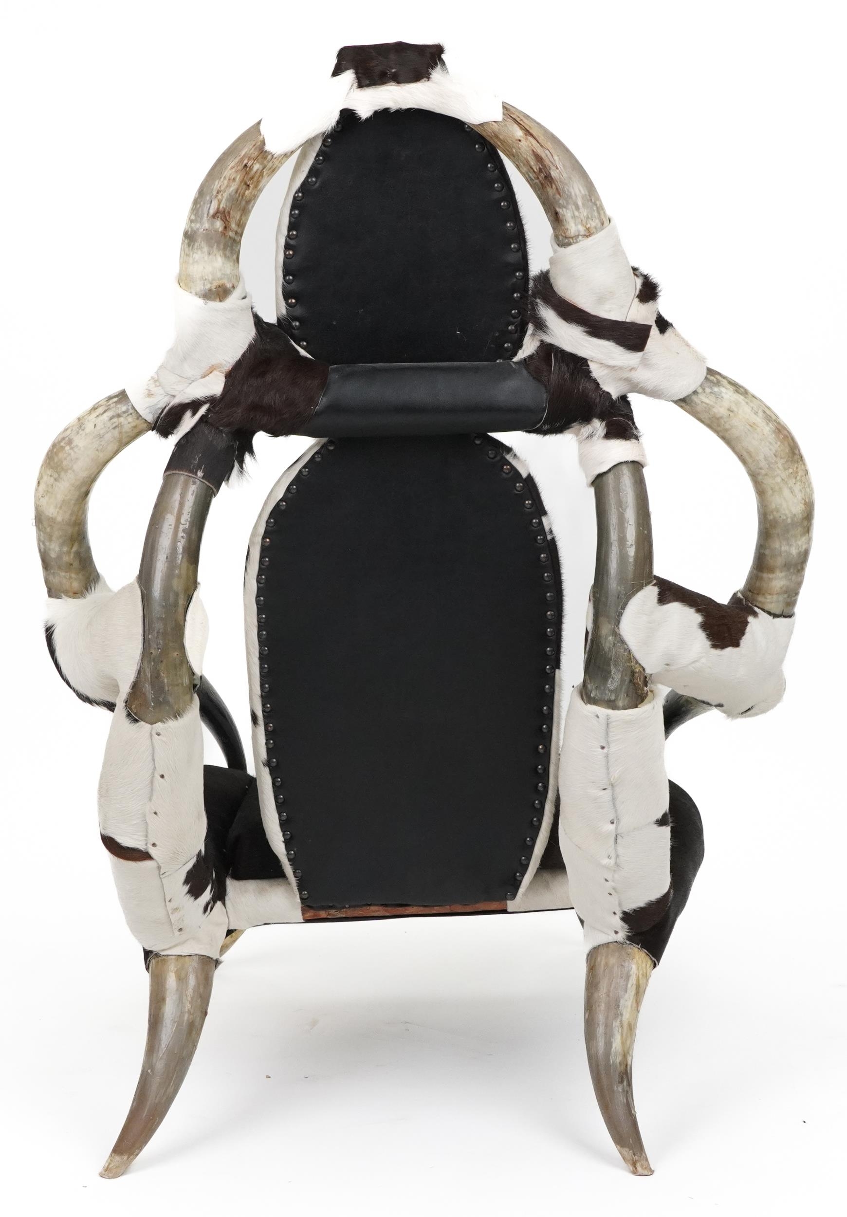 Brutalist style Horn and cow hide chair, 125cm high : For further information on this lot please - Image 3 of 3
