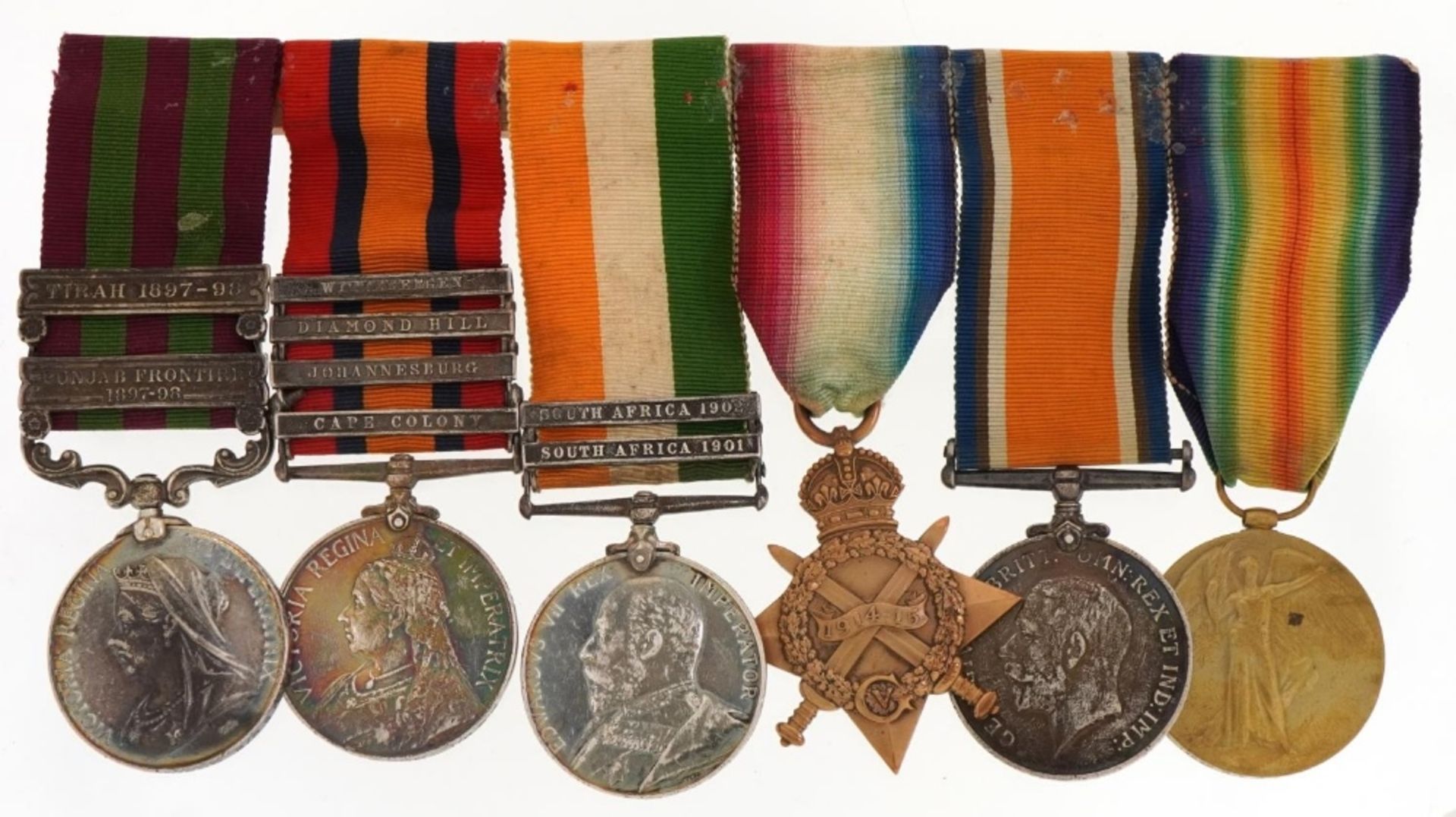 Victorian and later British military six medal group comprising India 1895 medal awarded to - Bild 2 aus 8