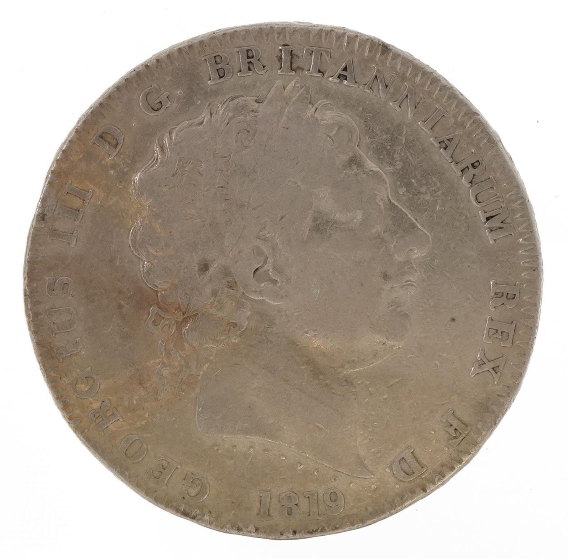 George III 1819 silver crown : For further information on this lot please visit Eastbourneauction. - Image 2 of 3