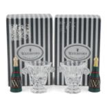 Pair of Waterford Crystal Champagne bottles with buckets, the bottles each 7cm high : For further