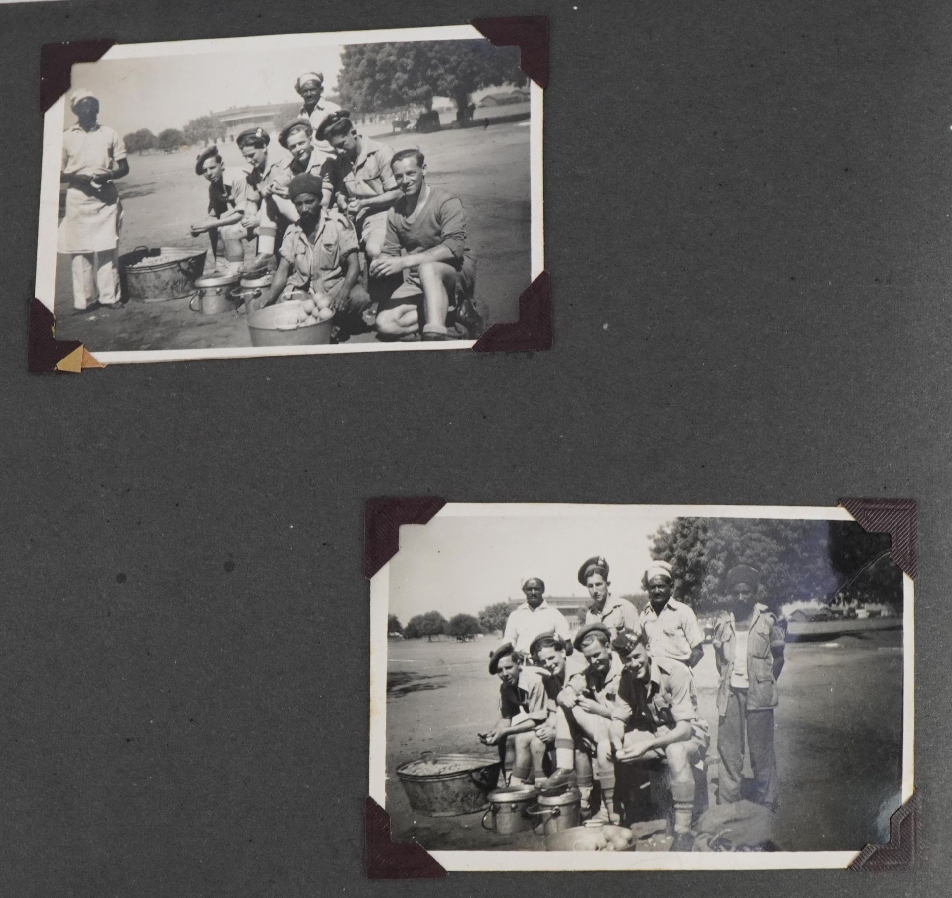 Military interest black and white photographs of India arranged in an album including native - Bild 8 aus 9