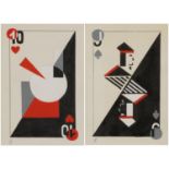Ei Lissitzky (Lazar Lissitsky) - Playing Cards, Russian Supremacist mixed media, details and