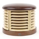 Vintage Bakelite and painted metal HMV honeycomb electric fan heater, 28cm H x 33cm W x 24cm D : For