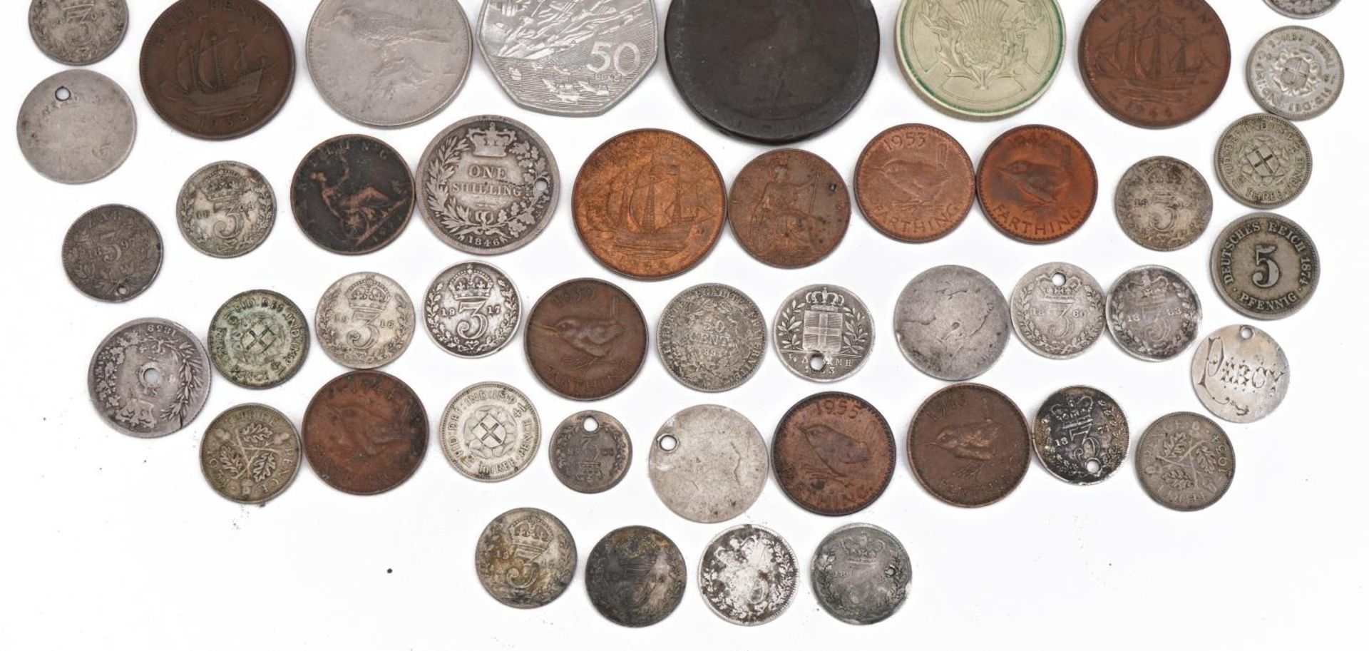 18th century and later British and world coinage, some silver, including threepenny bits and pennies - Image 4 of 8