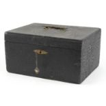 Late Georgian hatbox with brass carrying handle and J & W Lowndes Haymarket paper label, 19cm H x