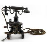 Early 20th century Ericsson no 16 dial telephone, 31cm high : For further information on this lot