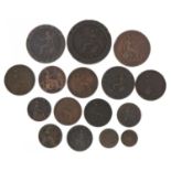 George III and later British coinage including Edward VII 1902 third farthing, Victoria Young Head