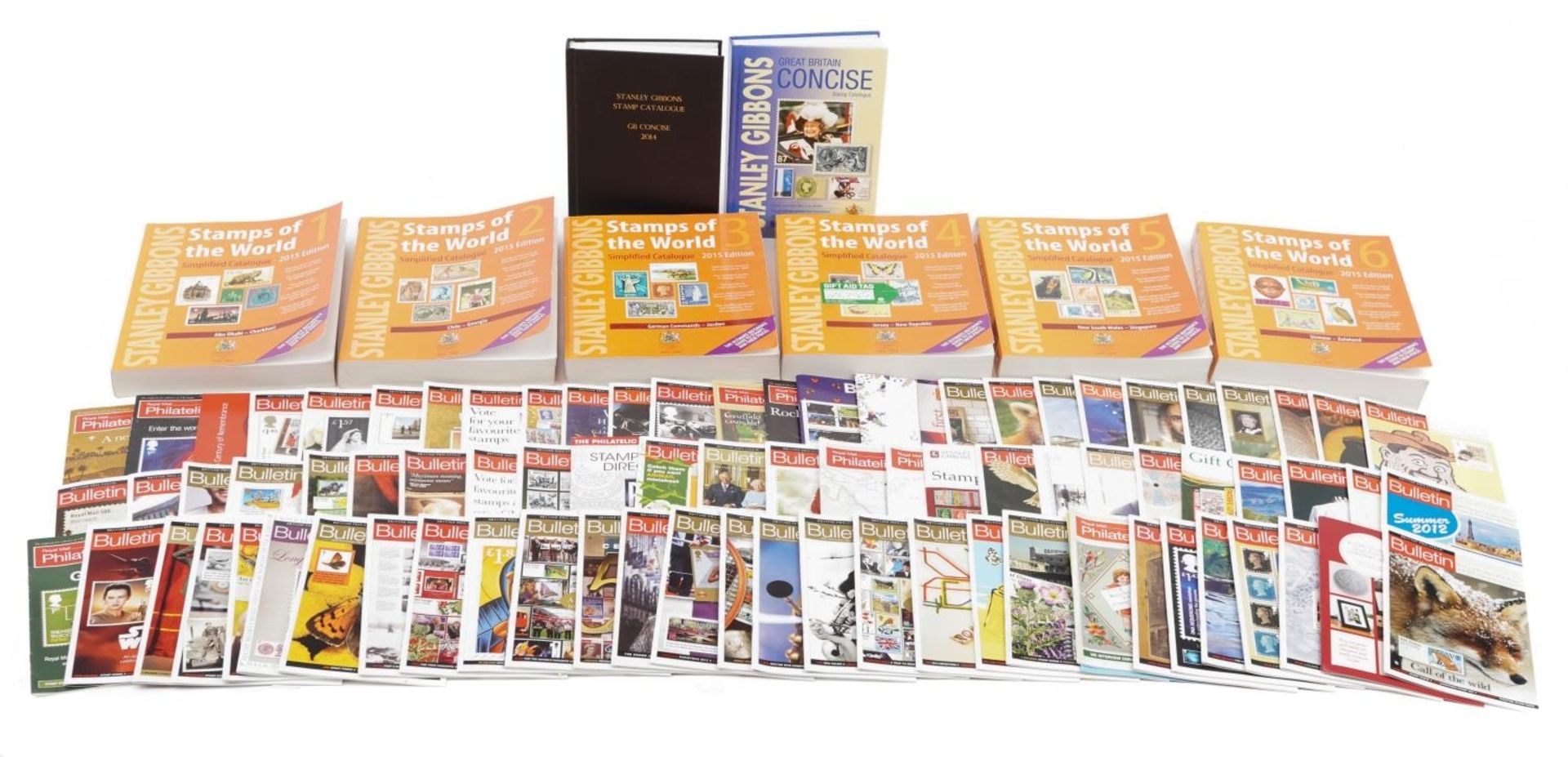 Stamp collecting guides and magazines including Stanley Gibbons 2015 Stamps of the World 1-6 : For