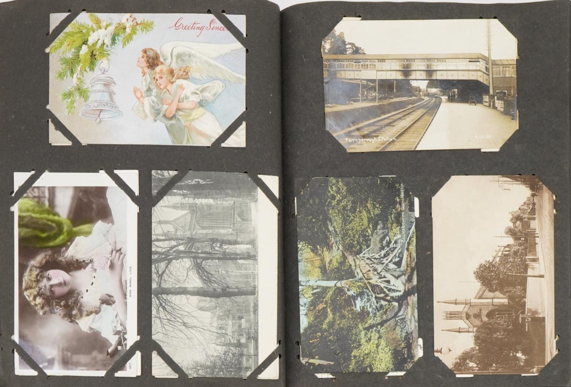 Collection of topographical postcards arranged in two albums, some real photographic, including - Image 4 of 10