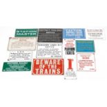 Twelve railway interest wall plaques including London & South West Railway and Great Western, the