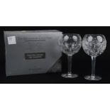 Pair of Waterford Millennium Collection toasting glasses with box, 19.5cm high : For further