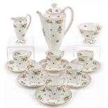 Royal Doulton six place coffee service decorated with flowers, numbered 3890 : For further