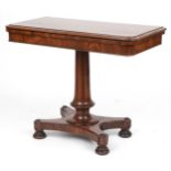 Victorian rosewood folding card table, 72cm H x 91cm W x 44.5cm D : For further information on