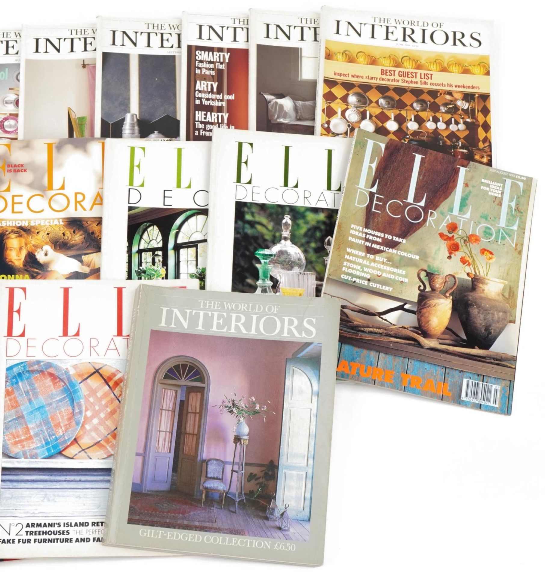 Vintage interior design magazines including The World of Interiors and Elle Deco : For further - Image 3 of 3
