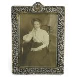 S Blanckensee & Son Ltd, Victorian silver easel photo frame pierced and embossed with flowers and