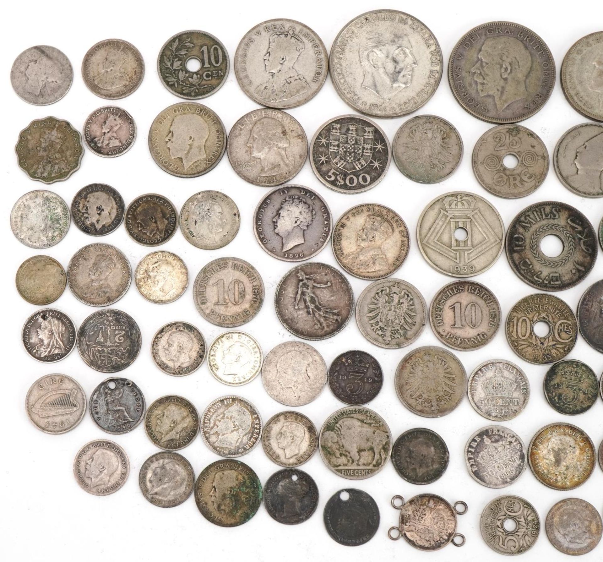 British and world coinage including one hundred ptas, half crowns and 1870 maundy twopence, 250g : - Image 5 of 6